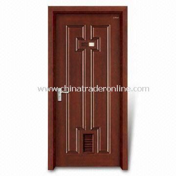 Wooden Interior Door with 40mm Thickness, Window Panel and Computer Relievo/Engrave Surface