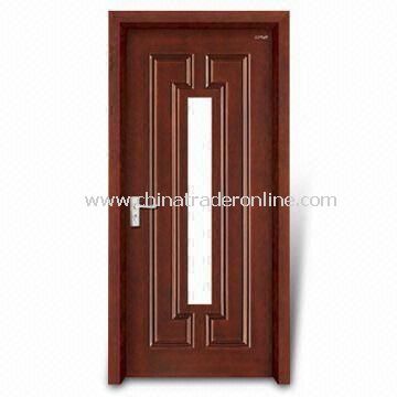 Wooden Interior Door with Veneered Outer, Window Panel and Computer Relievo/Engrave Surface from China