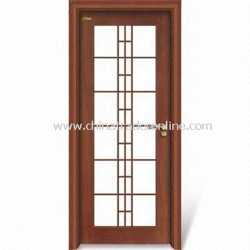 Wooden Interior Door with Window Panel, Customized Specifications, Computer Relievo/Engrave Surface from China