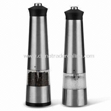 2011 New Style Electric Salt and Pepper Mills, Made of Stainless Steel and Acrylic from China