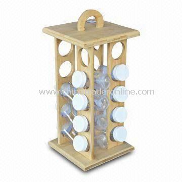 Bamboo Spice Rack with Naturally Resistance to Bacteria and Odor, Customized Designs Welcomed