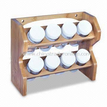 Bamboo Spice Rack with Naturally Resistance to Bacteria and Odor, Customized Designs Welcomed