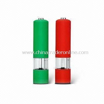 Electric Salt and Pepper Mills, Measures 52 x 225mm, Powered by 4 Pieces x AA Batteries