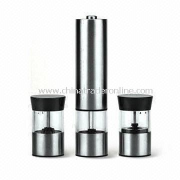 Electric Salt and Pepper Mills, RoHS Directive-compliant, Measures 52 x 220mm from China