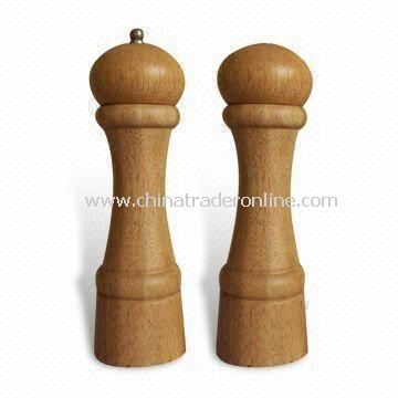 Wooden Salt & Pepper Mill, Made of Rubberwood from China