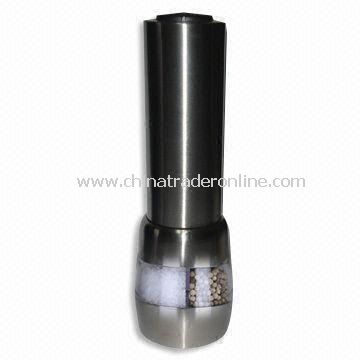 2-in-1 Dual Electric Salt and Pepper Mill, Made of Stainless Steel and Acrylic from China