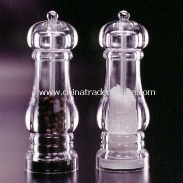 Classic Pepper Mill, Made of Acrylic Material, Measures 6.0 x 17.5cm from China