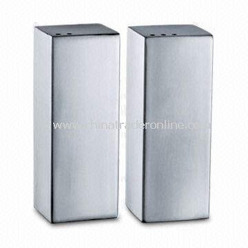 Stainless Steel Salt and Pepper Holder, Measuring 30 x 30 x 79mm