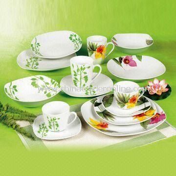 16-piece Square Dinnerware Set, Made of Porcelain, OEM Orders Welcomed