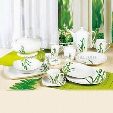 20-piece Square Porcelain Dinnerware Set, Customized Sizes Available