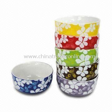 Porcelain Bowl in Flower Design, Customized Logos are Accepted