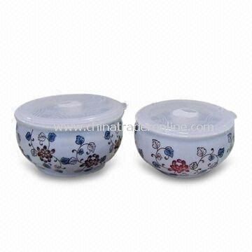 Porcelain bowls with High Firing Porcelain and Under-glazed Hand-printed