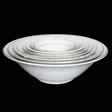 Porcelain Round Salad Bowl with GGK, Durable, Eco-friendly