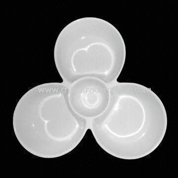 Porcelain Round Tripartite Bowl, Available in White