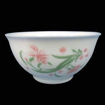 Porcelain Zhengde Rice Bowl with In-glaze Decor, Measures 4 and 4.5-inch