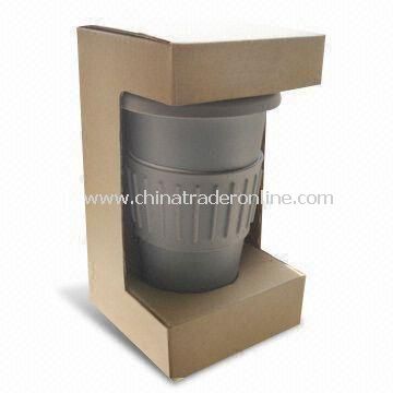 Double Wall Thermal Porcelain Mug with Paper Box Packing, Easy to Clean