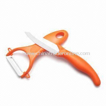 Kitchen Ceramic Peeler and Knife for Vegetables/Fruits, with ABS Handle