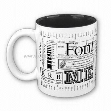 Porcelain Coffee Mug, Customized Designs, Sizes, and Shapes Available