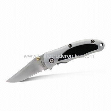 Folding Hunting Knife with Half Serrated Blade and 100% Stainless Steel Knife Blade