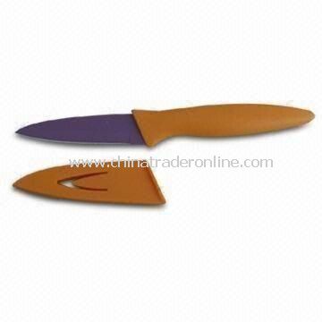 Paring Knife, Color Knife with Safely Sheath, Length 3.5-inch, Blade Thickness 1.2mm, Made of SS