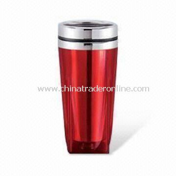 16oz Travel Mug with Plastic Outer and Stainless Steel Liner