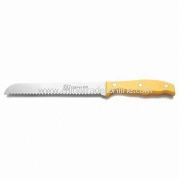 Bread Knife, Made of 3CR13 + PP for Handle Material