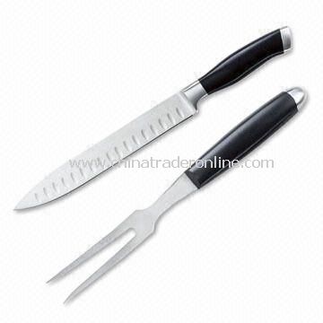 Carving Set with Double Bolster POM Handle and Stainless Steel 13/0 Blade