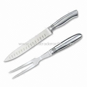 Carving Set with Stainless Steel Hollow Handle and 2.5mm Blade Thickness