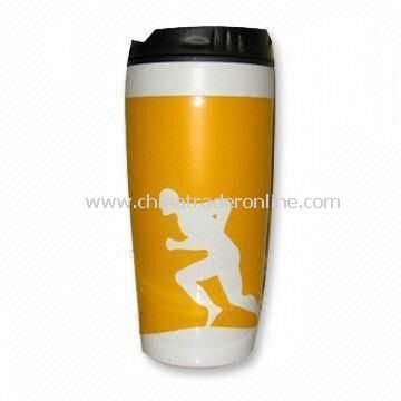 Double Wall Plastic Travel Mug with 16oz Capacity, Used for Sports Activities