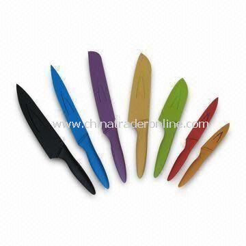 Non Stick Kitchen Knife Set, Made of 2Cr13 Stainless Steel Blade and PP Handle, Any Colors Available