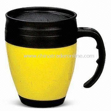 Travel Mug, Double Wall Plastic Construction, Customers Logos are Available