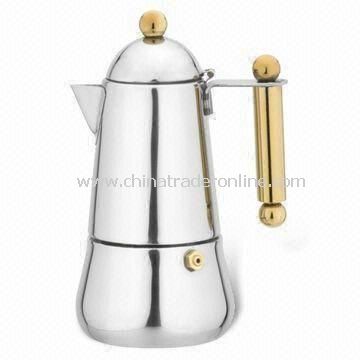 Dish Wash Safe Espresso Coffee Maker with Shining Body, Made of Stainless Steel from China