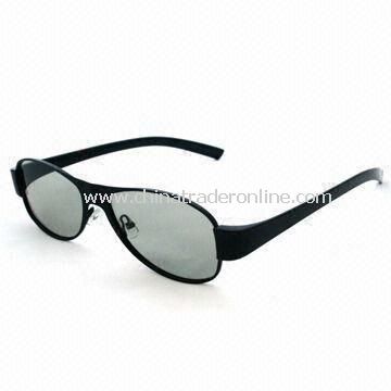 Plastic Circular Polarized 3D Glasses with White Copper Stainless Steel Frame from China