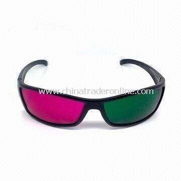 Plastic Red/Green 3D Glasses for 3D Movies, Character of High Precision from China