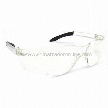 Safety Glasses with Adjustable Length Temples and Polycarbonate Frame