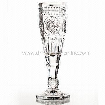 Champagne Glass, Made of Machine-pressed Glass, Various Colors are Available from China