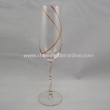 Champagne Glass with Double Lines from Top to Bottom from China