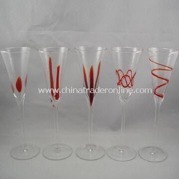 Champagne Glasses in Different Designs, Measuring 7.3 x 7.5 x 27.5cm