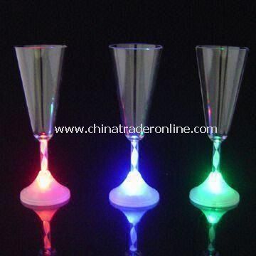 Flash Champagne Cups, Flashing LED Goblet Glass, Can Be Print Logo Cup, Customized Logos Welcomed from China