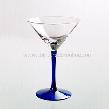 Martini Glass with Blue Stem from China