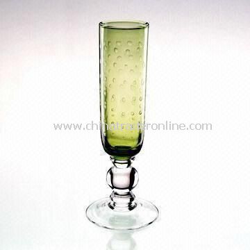 Wine Glass with Air Bubbles, Available in Different Colors