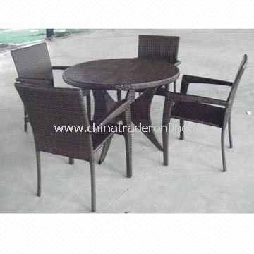 Hotel Furniture Set with Weather-resistant Cushion, Made of Aluminum Frame and PE Rattan