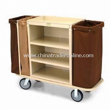 Housekeeping Cart with Double-bag Handle and End Platform on Other Side