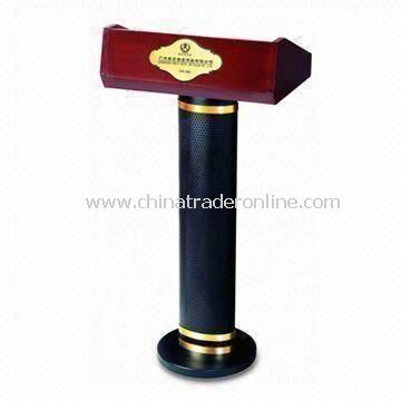 Rostrum, Measures 600 x 425 x 1,210mm, Comes in Peach Wood and Black