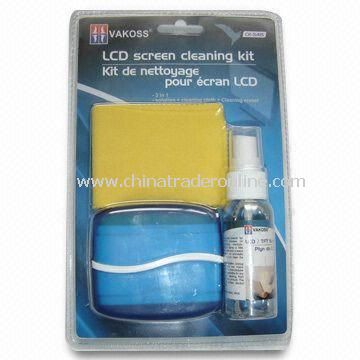 Cleaning Kits for LCD, Includes 40ml Gel, 15 x 15cm Chammy Fabric and Multifunctional Brush