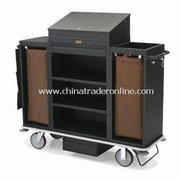 Housekeeping Cart with 2.5-inch Deep Top Box and 30 x 42-inch Steel Cabinet