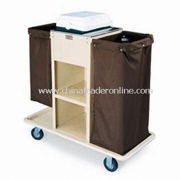 Housekeeping Cart with 3 Shelves and Extra Deep Stainless Steel Top Tray for Six Gallon Ice Chest from China