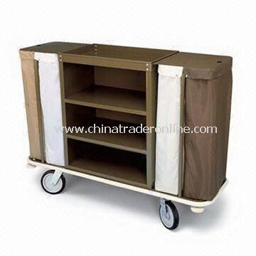 Housekeeping Cart with Two/Three Shelves and Open Top Tray Organizer with Stationery Organizer