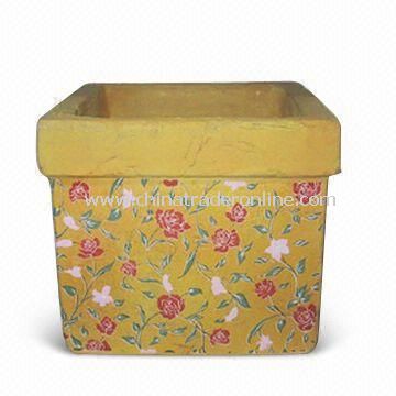 Terracotta Flower Pot, Decoration for Room and Home, Measures 24.5 x 24.5 x 21.5cm from China