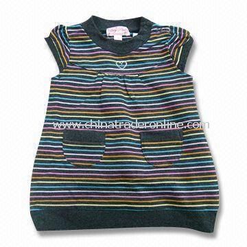 Baby Sleeveless T-shirt with Stripes, Made of Cotton, Measures 76 to 104cm